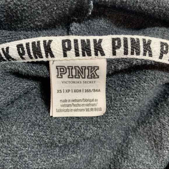 PINK Victoria's Secret Hoodie Zip-Up Sweatshirt Heather Gray - Picture 6 of 13